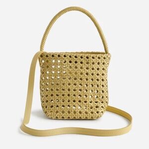 Madewell iced lemon The Handwoven Cane Mini Bag